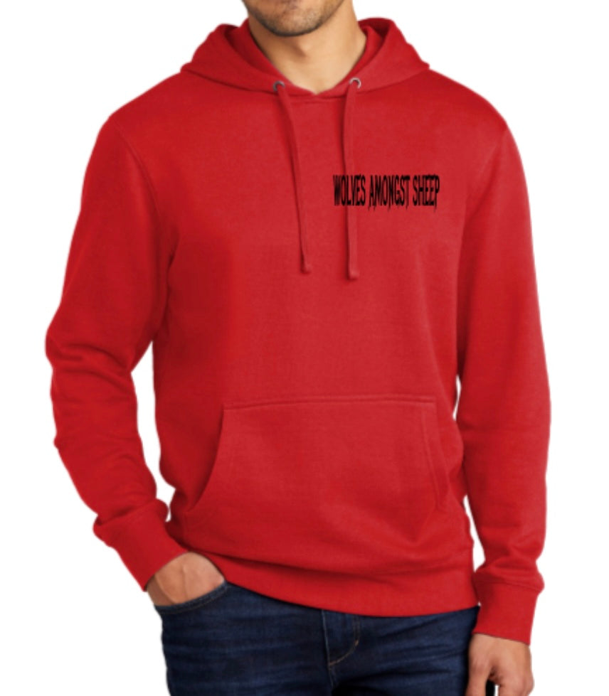 Red Wolves Amongst Sheep written mid-weight hoodie